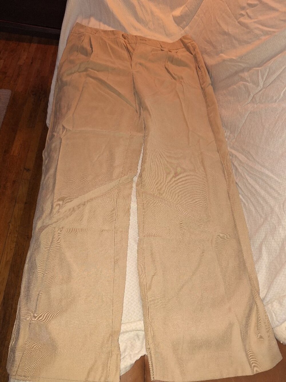 A New Day Women’s Wide Leg Trouser Pants Size 14 Beige Tan Career Casual